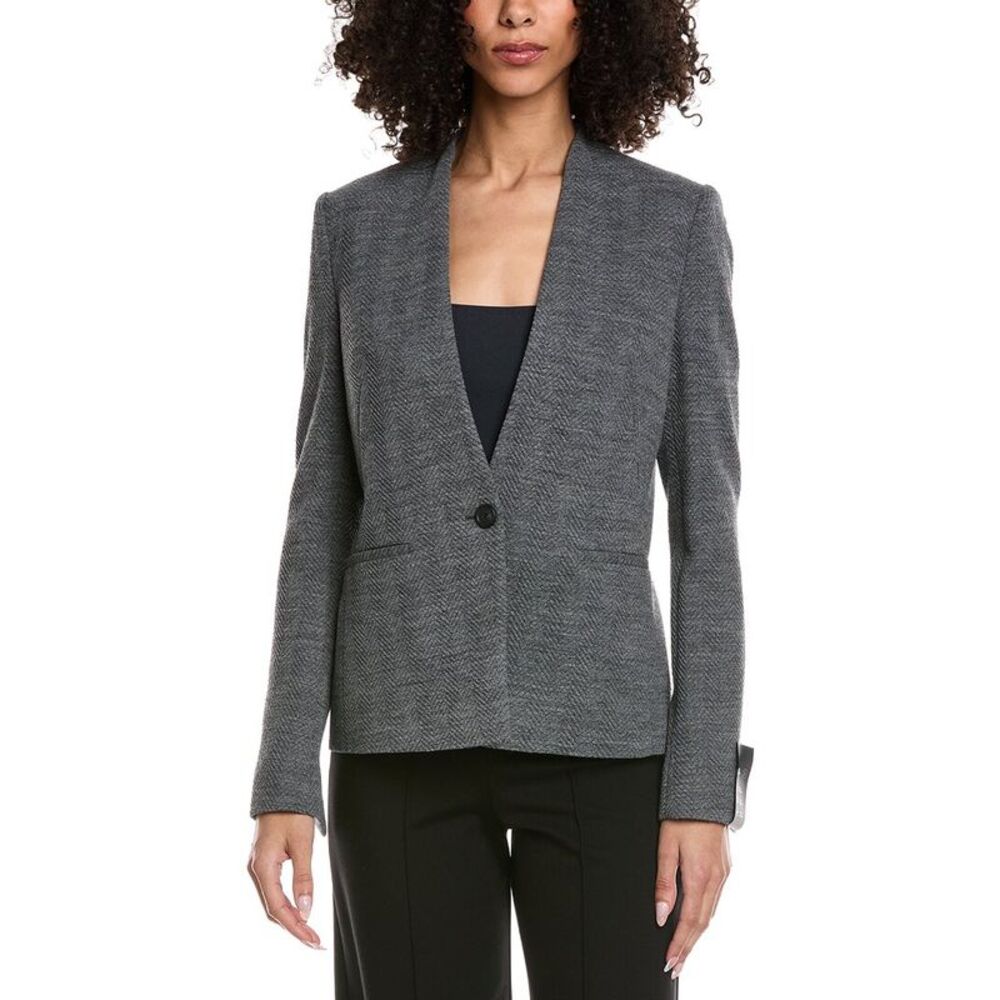 Hugo Boss Womens Boss Jemma2 Wool-Blend Jacket, Blue